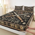 thumbnail image 3 of Manfei Cute Countryside Floral Twin Sheet Sets,Rustic Plant Twin Fitted Sheet,Brown Black Flat Sheet For Men Women,Ultra Soft Home Decor,3 Pieces, 3 of 7