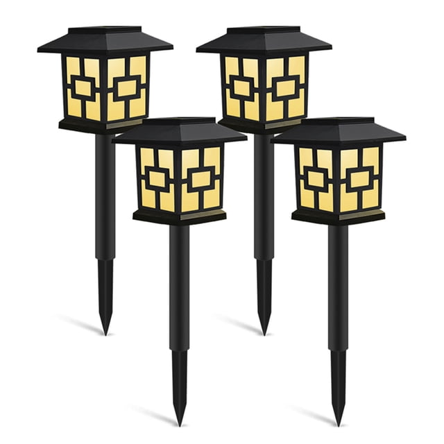 traje de lámpara solar Irfora 4 Uds luces solares iluminación de paisaje al aire libre lámpara de césped luz solar para camino jardín patio decoración de patio Irfora traje de lámpara solar