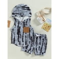 thumbnail image 2 of Douhoow Baby Boy 2pcs Clothes Set Sleeveless Hooded Neck Tie-dye Tops Shorts, 2 of 9