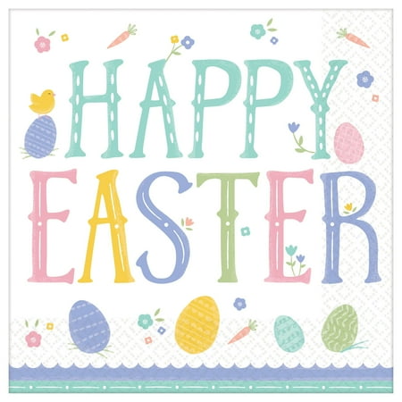 Pretty Pastels Bunny Rabbit Eggs Easter Holiday Theme Party Dinner Napkins