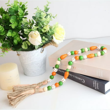 

XINHUADSH 10Pcs Easter Carrot Beads Creative Shape Realistic Looking Smooth Edge Vivid Color Wear Resistant Wooden Easter Carrot Beads Jewelry Bracelet Part Party Supplies