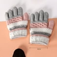 thumbnail image 4 of Ayyufe 1 Pair 3-8 Years Boys Girls Gloves Striped Full Finger Autumn Winter Thicken Warm Knitted Gloves for Student, 4 of 7