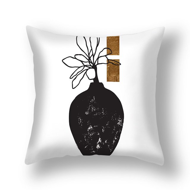 Funda de almohada con estampado de hojas de Ginkgo, cubierta de cojín decorativa para el hogar, de lino dorado, para sofá y coche, 45x45CM