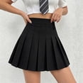 thumbnail image 6 of Back to School Children's Solid Color Leggings Short Skirt Four Season Pleated Skirt Performance Skirt 9-10Years, 6 of 7