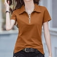 thumbnail image 2 of Gibobby Camisetas Mujer Baratas Manga Corta Camiseta suelta informal con cuello en V para mujer, blusa manga corta con estampado(Caqui,M), 2 of 5