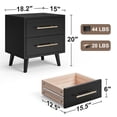 thumbnail image 3 of Noelse 3 Piece Bedroom Furniture Set with Storage, 6 Drawer Dresser & 2 Nightstands, Modern Wood Organizer with Metal Handles for Small Space Bedroom, Black, 3 of 8