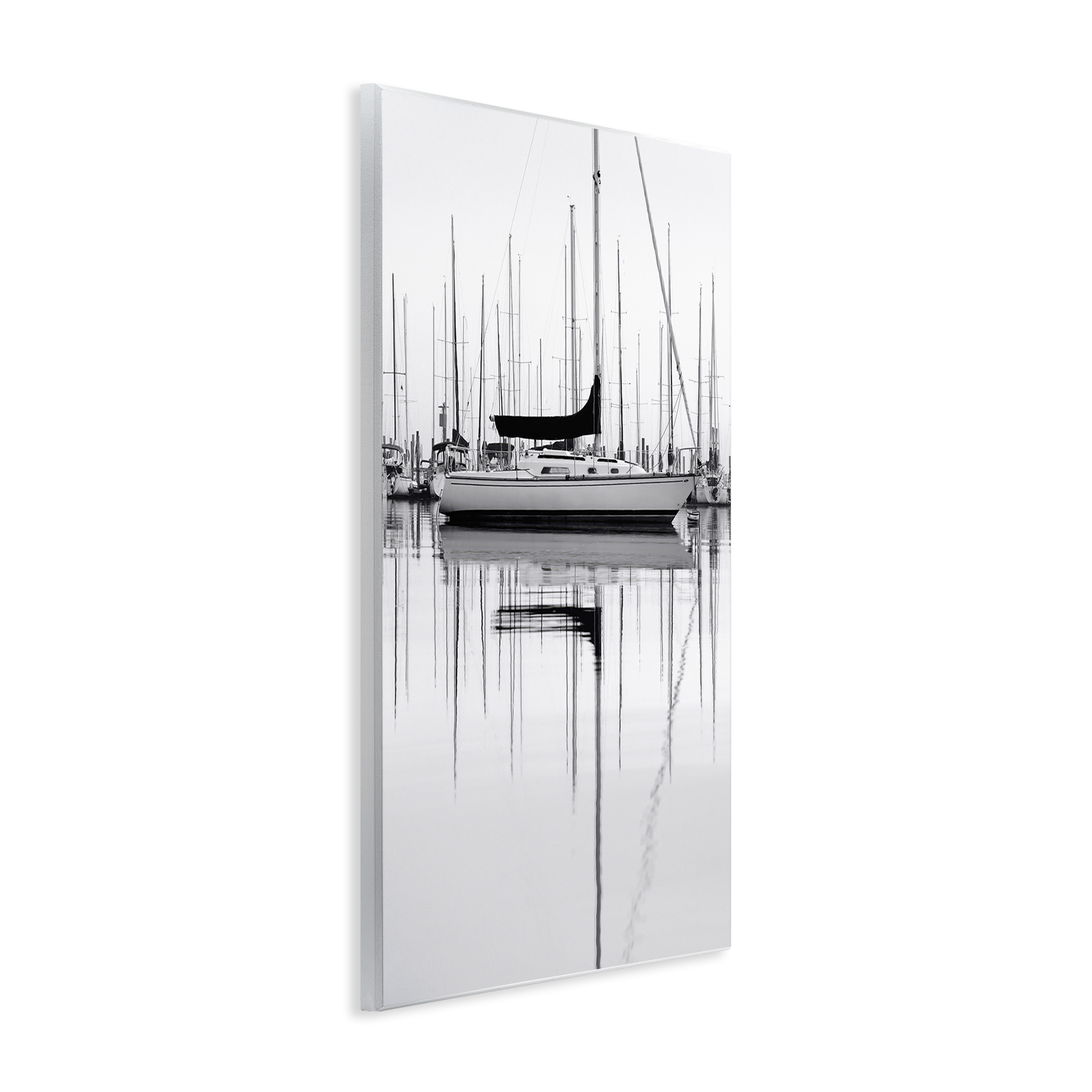 Stupell Industries Monochrome Boat Harbor Transportation Photography Unframed Art Print Wall Art, 13 x 19