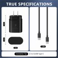 thumbnail image 3 of Paquete de 2 cargadores ElecBrain, cable USB C de carga rápida de 1,8 m, 25 W, 3 of 7