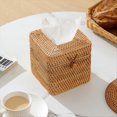 thumbnail image 3 of Cubierta Cuadrada para Caja de Pañuelos de Ratán, Soporte para Pañuelos Faciales de Mimbre Tejido A Mano con Tapa Abatible, para Baño, Oficina y Hogar, 3 of 5