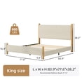 thumbnail image 2 of 4 EVER WINNER King Size Bed Frame with Vertical Channel Headboard, Corduroy Upholstered Platform Bed Frame No Box Spring Needed, Sturdy Noise-Free Structure, Easy Assembly, Beig, 2 of 8