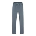 thumbnail image 6 of Men's Casual Pants Men's Slim Fit Business Pants Fashion Solid Casual Flat Front Work Long Trousers Dark Gray 3XL, 6 of 8