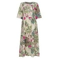 thumbnail image 2 of Robe Maxi Fleurie de Plage pour Femmes Grande Taille, Décontractée, Ample, Caftan, Robe d'Été, 2 of 4