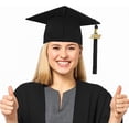 thumbnail image 4 of Unisex Adult Matte Graduation Cap with Tassel Polyester Mortarboard Hat Adjustable Elastic Band for College High School Doctoral Commencement Ceremony, 4 of 5