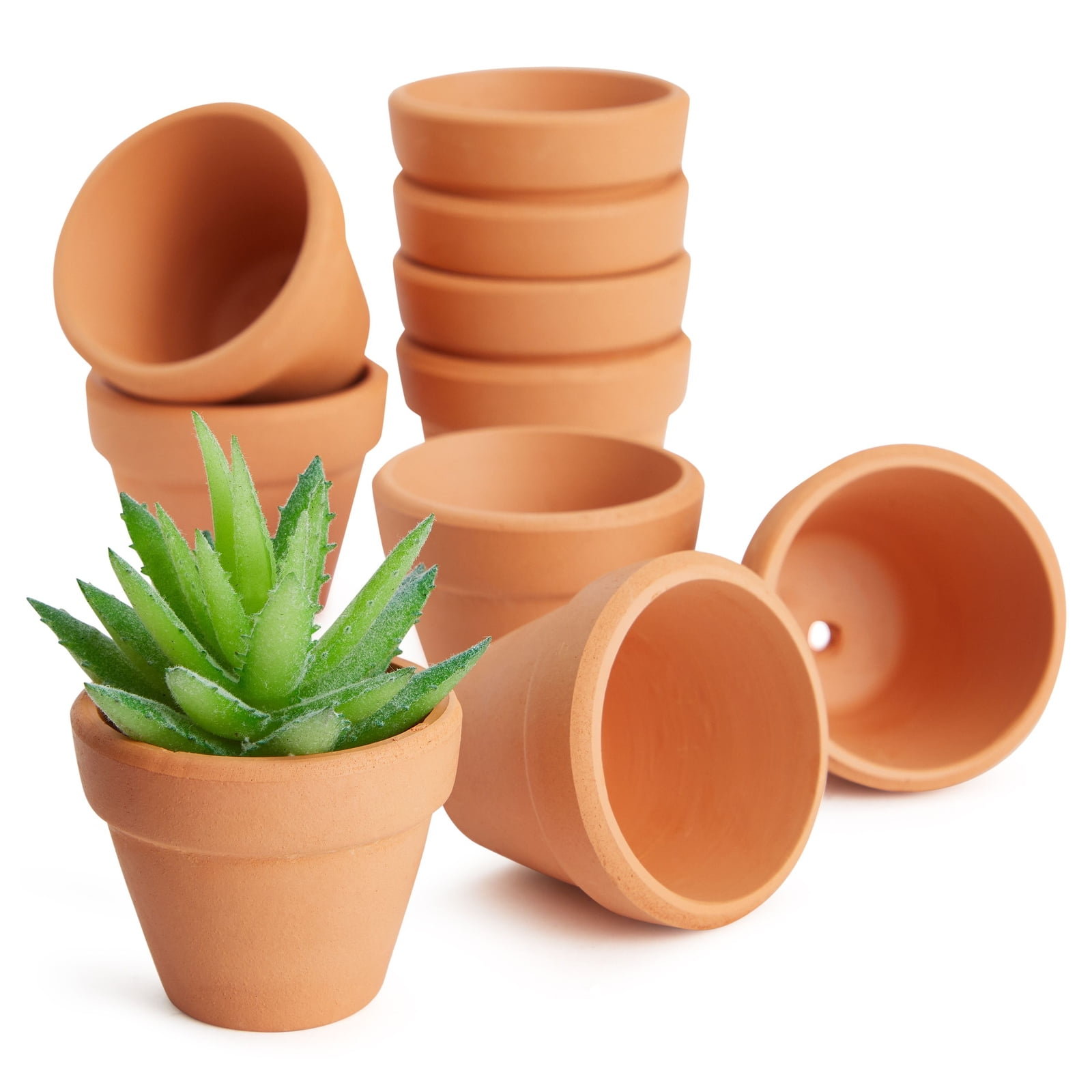 10 Pack Mini Terracotta Plant Pots with Drainage Holes for Succulents, Tiny  Clay Flower Pot Planters, 1 x  in 