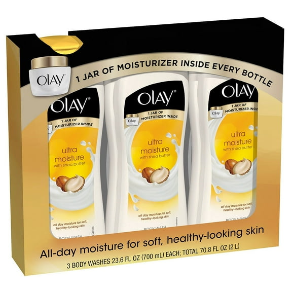 Olay Ultra Moisture Body Wash with Shea Butter, 23.6 Fl Oz, 3 Ct