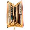 thumbnail image 4 of Women's Magenta Glossy Patent Leather Wallet with Card Holder Organizers and Convertible Vegan Leather Strap Wristlet, 4 of 6