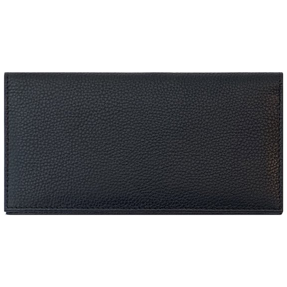 Black Basic Leather Checkbook Cover