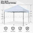 thumbnail image 2 of MASTERCANOPY 10' x 10' Easy Pop-up Canopy Tent Outdoor Instant Shelter, White, 2 of 8