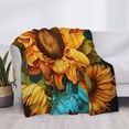 thumbnail image 3 of Fuzoiu Deep Yellow Colorful Sunflower Print Flannel Blanket,Throw Blanket,Flannel Home Decor,Fleece Bed Blankets,Cozy Soft Blanket for Bed, Sofa, Camping, and Travel-60"x50", 3 of 6