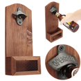 thumbnail image 2 of Abrebotellas de madera montado en la pared YONGSHENG con captador de tapas, regalos para hombres, cerveza, 2 of 5