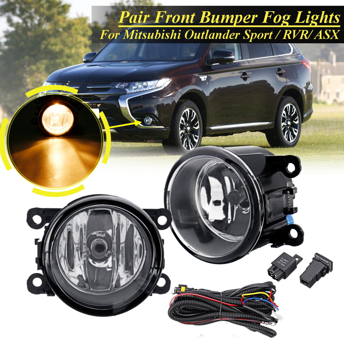 Compatible with Mitsubishi Outlander Sport ASX RVR OEM Front Fog Lamp Driving Light Set 1X 