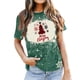 thumbnail image 4 of Fiudx Ofertas Relámpago Camiseta de Manga Corta con Cuello Redondo y Estampado Navideño a La Moda para Mujer, 4 of 4
