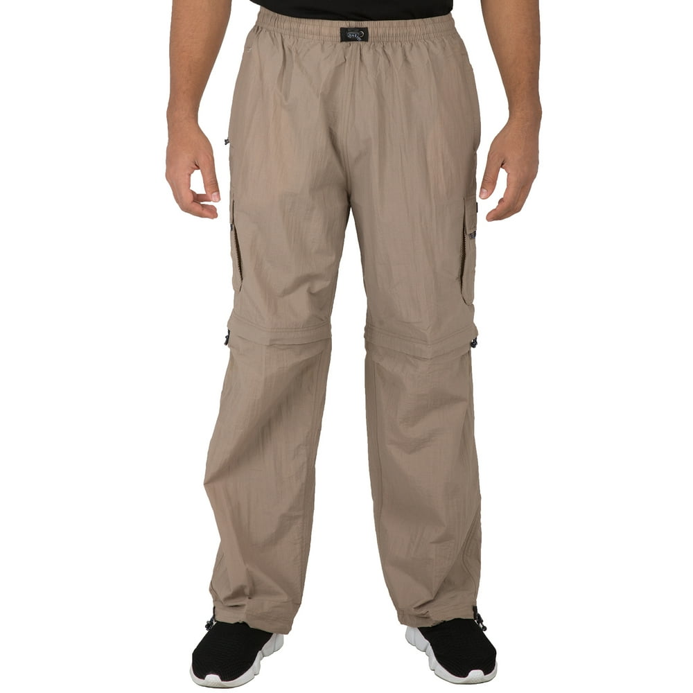 men's nylon pants with zip off legs