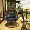 thumbnail image 4 of Hanging Basket Cushion Thickened Swing Pad 21x26x5in Indoor Outdoor Egg Chair Lounger Seat Nylon Spandex Cover, 4 of 8