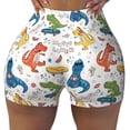 thumbnail image 2 of Lsque Dinosaur (2) Pattern High Waisted Biker Shorts for Women-Tummy Control Fitness Athletic Workout Running Yoga Gym Shorts,Moisture-Wicking-X-Large, 2 of 9