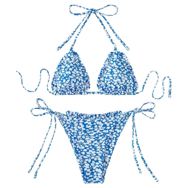 Conjunto de traje de baño dividido cómodo con estampado de flores y correas para mujer OAVQHLG3B Store lin121212