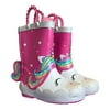 Western Chief Girl's Waterproof Warm Faux Fur Lined Pull-On Rubber Rain Boots (Starburst Unicorn, 13/1)