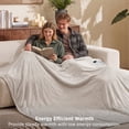 thumbnail image 5 of U by Bedsure Electric Heated Blanket Queen Size 84" x 90" with Preheat Function, Soft Flannel Natural, Fast Heating with 6 Time Settings (Up to 10H) & 6 Heat Settings,Gifts for Grandma, 5 of 10