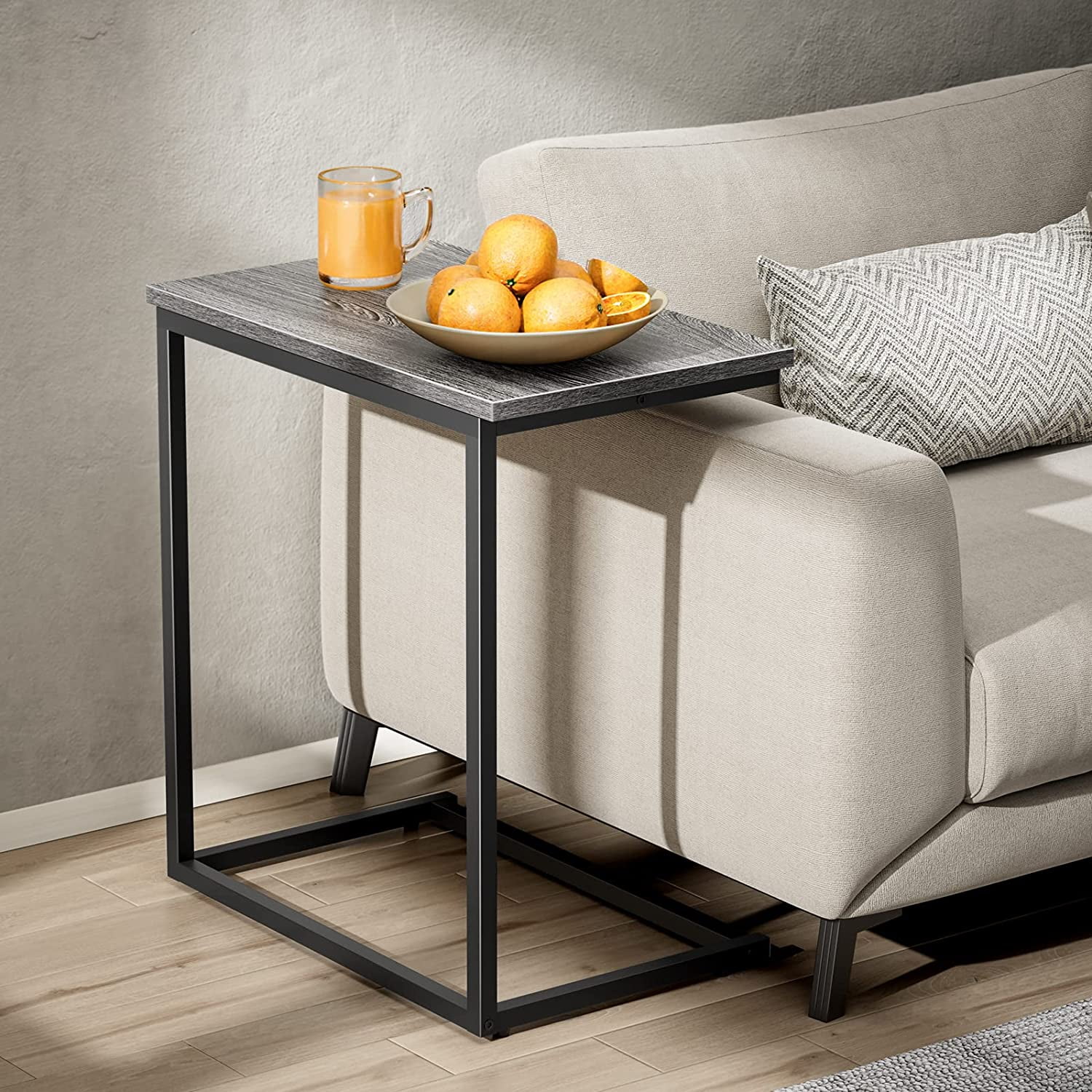 C Shaped End Table Side Table for Sofa and Bed 27 inches High