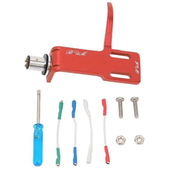 Cabezal de tocadiscos de fonógrafo, cabezal de aleación de aluminio, soporte para cartuchos para tocadiscos, color rojo