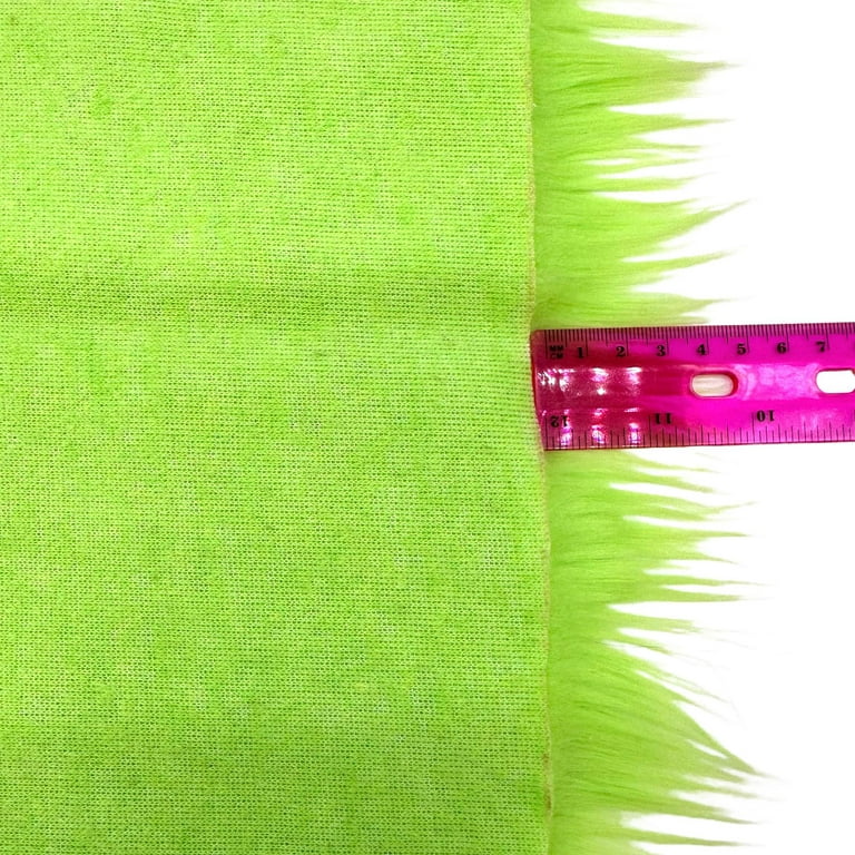 Ice Fabrics Faux Fur Fabric Squares - 10x10 Inches Pre-Cut Craft Fur Fabric  - Shaggy Mohair Fabric for Costumes, Apparel, Rugs, Pillows, Decorations  and More - Lime Green Fur Fabric 