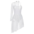 thumbnail image 4 of TiaoBug Women's Lyrical Ballet Contemporary Dance Ice Skating Asymmetrical Dress White XL, 4 of 7