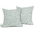 thumbnail image 2 of Vintage Flower Pillow Covers 16x16 Inch Set of 2 Smoke Blue and Cream Floral Outdoor Throw Pillow Covers Blue Small Floral Print Rustic Farmhouse Pillowcases Cotton Linen Cushion Covers for Couch, 2 of 6