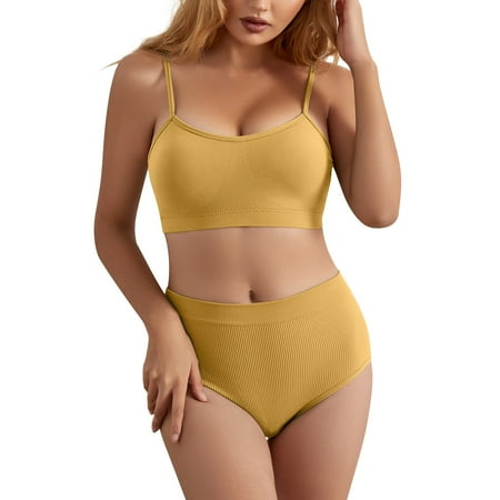 LARUYEKO Women s 2 Piece U Neck Seamless Solid Lingerie High Waist Bra and Set Womens Lace Lingerie Set with Robe Lingerie Set Lace Robe Trucks Toddler Underwear Think Undies Mens Underpants Briefs