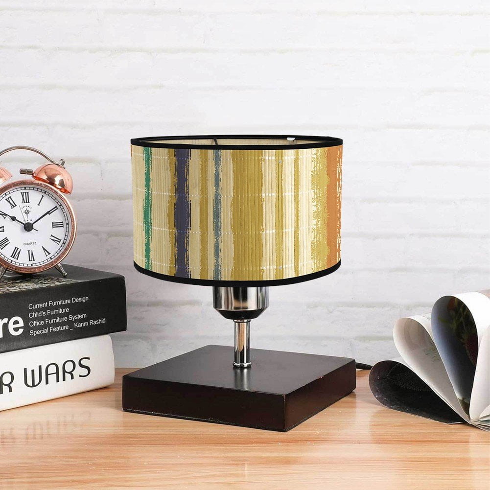 Drum Lamp Shade, E27 Vintage Lampshade Stripe Pattern Chandelier Lamp Cover Replaceable Light Accessories for Pendant Floor Light