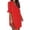 Red, variant on Summer Dresses for Women V Neck Ruffle Short Sleeve Casual Shift Dress with Pockets Red S
