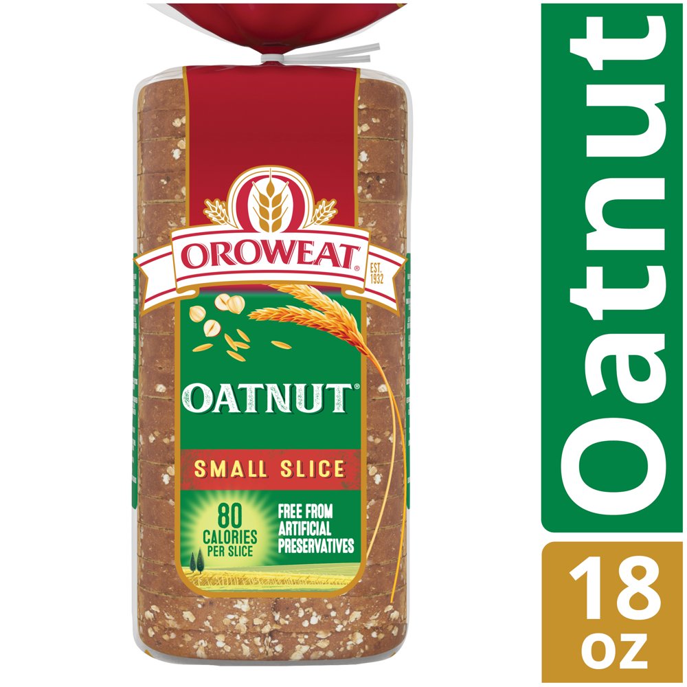 Oroweat Whole Grains Oatnut Bread, Small Slice, 18 oz