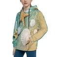 thumbnail image 2 of Kll Unisex Kids Boys Girls Hooded Pocket Pullover Hoodies-Starfish And Seashell, 2 of 9
