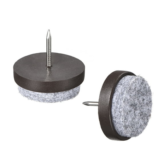 Nail On Furniture Felt Pads Chair Table Leg Protector 28mm Dia Brown 60pcs