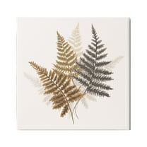 Stupell Industries Layered Ferns Botanical Leaves Neutral Boho Tones Graphic Art Gallery Wrapped Canvas Print Wall Art, Design by House of Rose