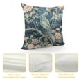 thumbnail image 4 of COMIO  Chinoiserie Pillow Cover Asian Navy Blue Crane Florals Decorative Throw Pillow Case Cushion Cover for Bedroom Sofa Living Room Couch Chair Office, 4 of 5