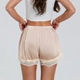 thumbnail image 2 of WHEANG Womens Shorts Lace Satin Safety Shorts Summer Thin Anti-Roll Slip Shorts Stretchy Seamless Underdress Shorts Reusable Casual Loungewear Short Leggings for Summer Dress Size M Beige, 2 of 6