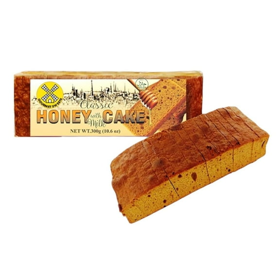 GOURMET SWEETS Classic Honey Cake - Traditional Belgium Bakery Cake with Rich Honey Flavor - Halal Certified Pre-Sliced Organic Cake - 10.6oz/Each-2 Pack