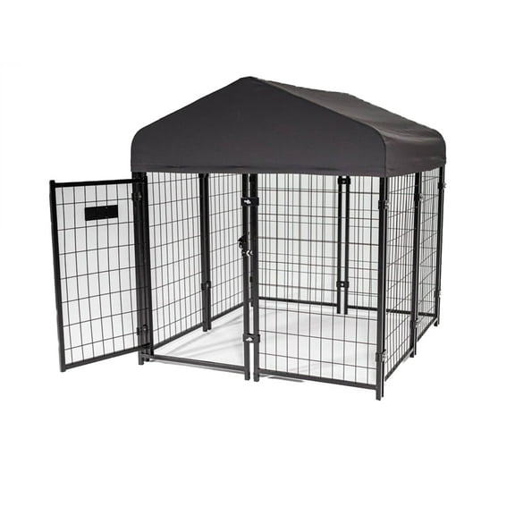 Lucky Dog STAY Series Studio Jr. 4x4x4.3 Foot Steel Frame Villa Dog Kennel