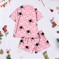 thumbnail image 4 of Summer Sales Under $8 CNJKEHIUV Halloween Pajama Sets for Women 2 Piece Cute Pumpkin Print Set Sleepwear Light Pink M, 4 of 5
