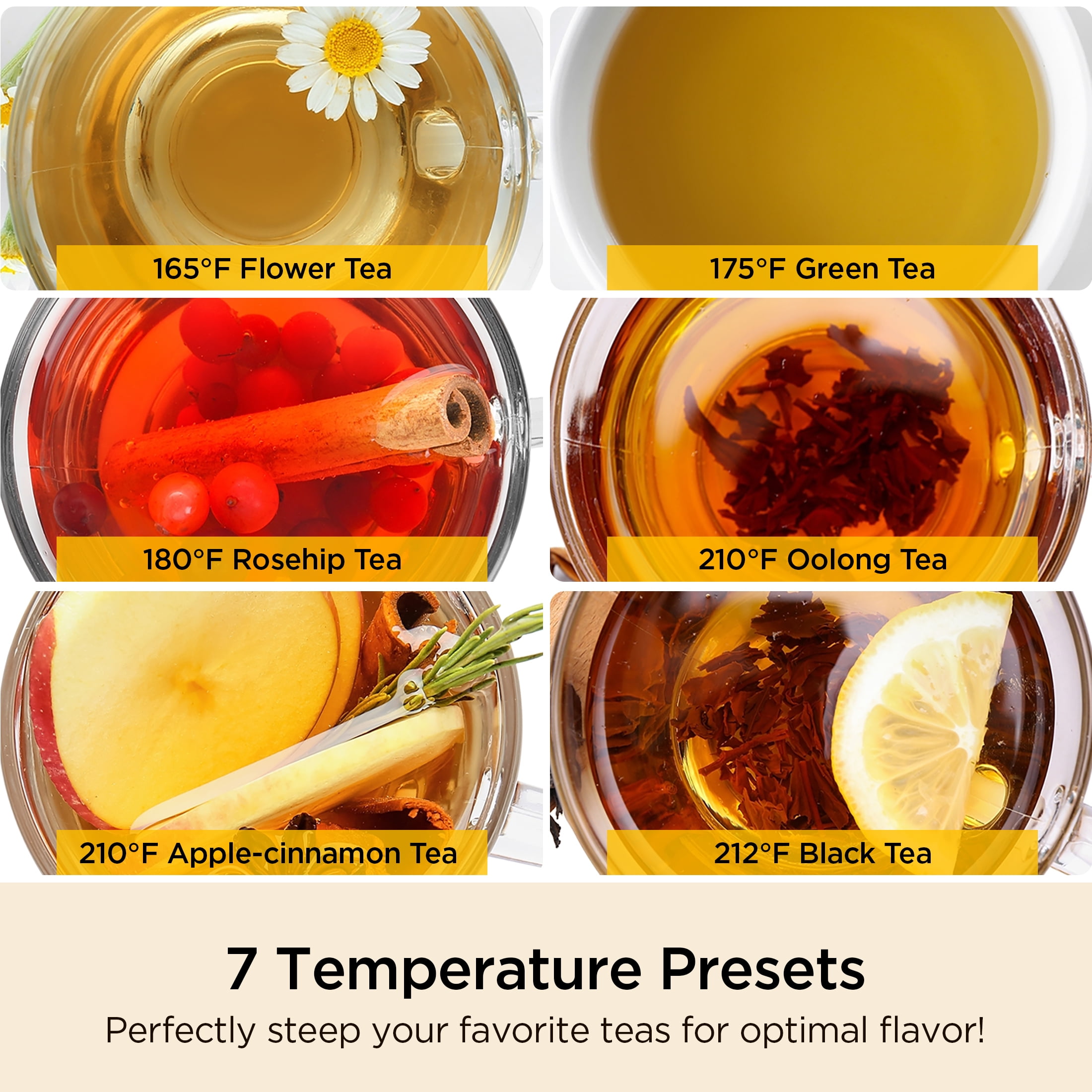 CUCKOO CK-G170BS Electric Glass Tea Kettle w/ Infuser, 7 Temperature Ranges, 1.7 L (Stainless Steel)